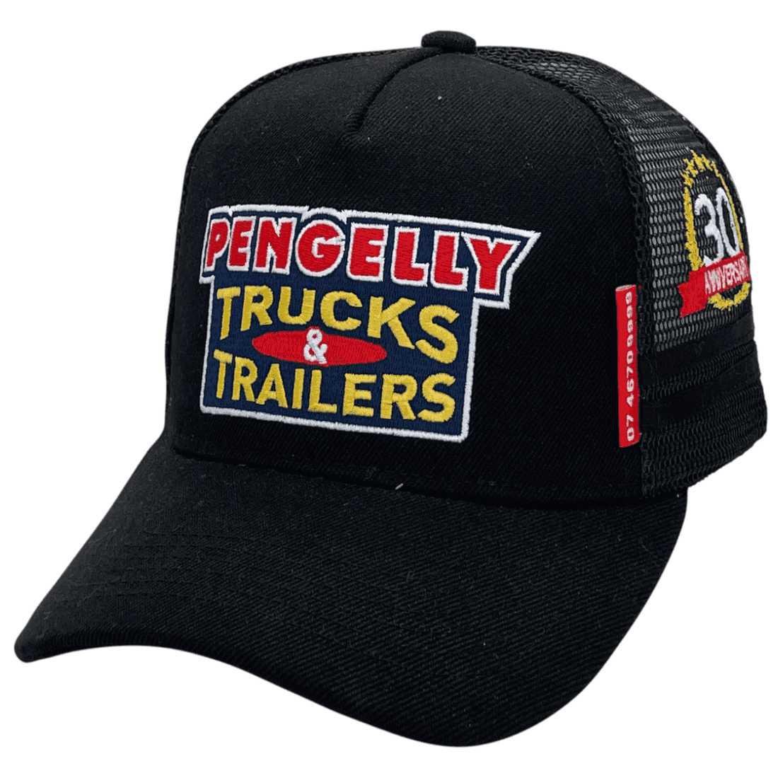 Pengelly Trucks & Trailers LP Basic Aussie Trucker Hats Acrylic Black