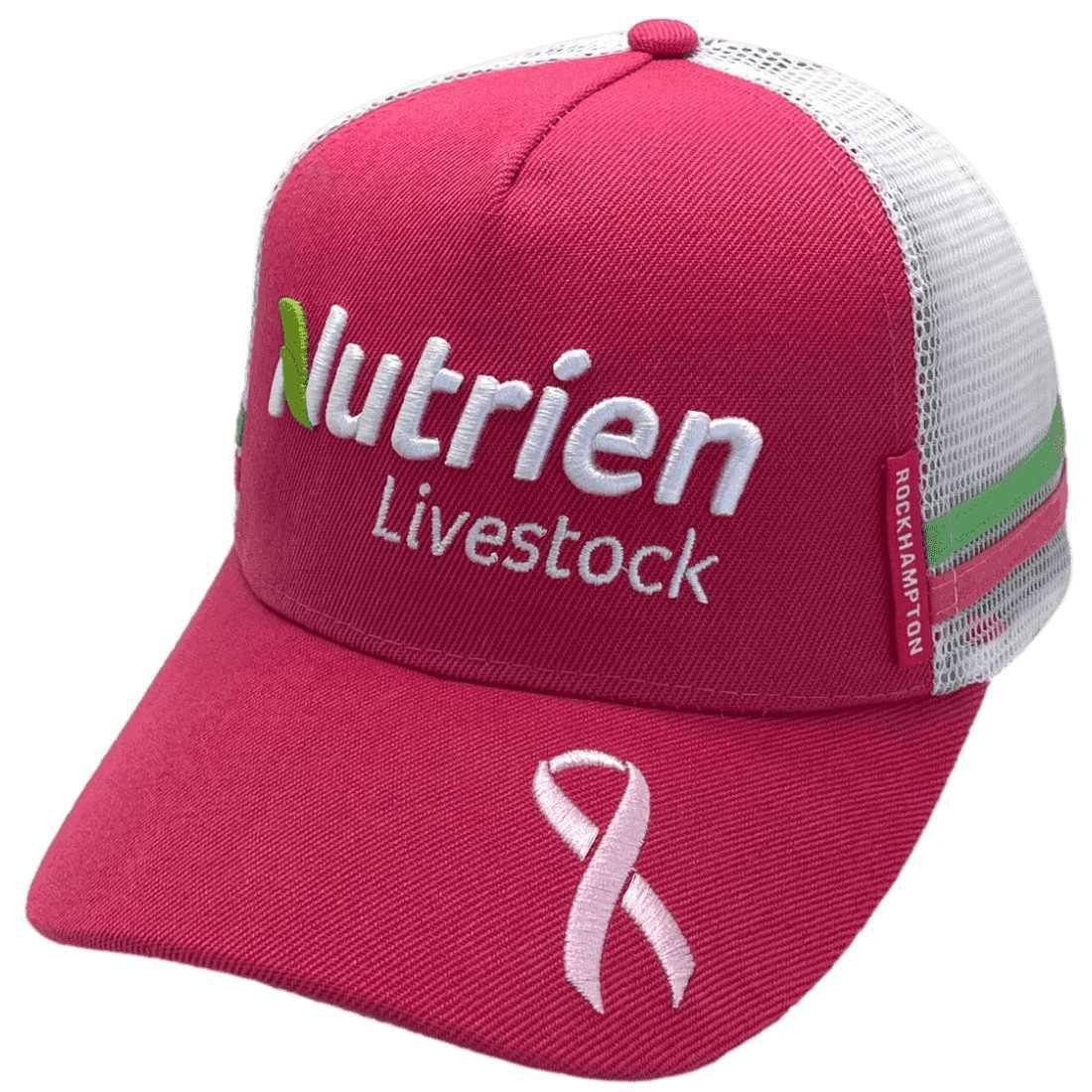 Nutrien Livestock LP Midrange Aussie Trucker Hat Cotton Hot Pink