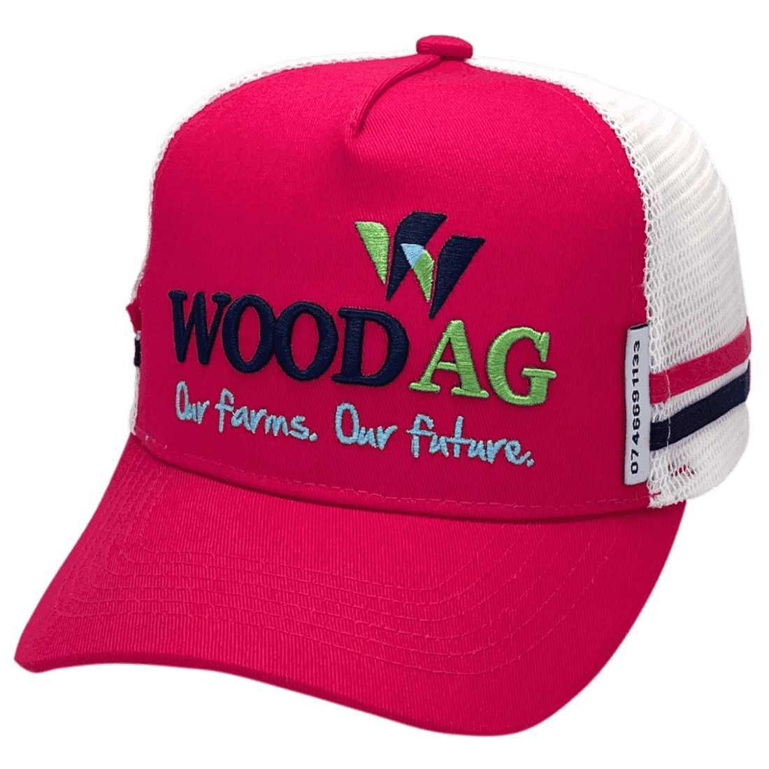 Wood AG LP Basic Aussie Trucker Hat - Cotton Hot Pink
