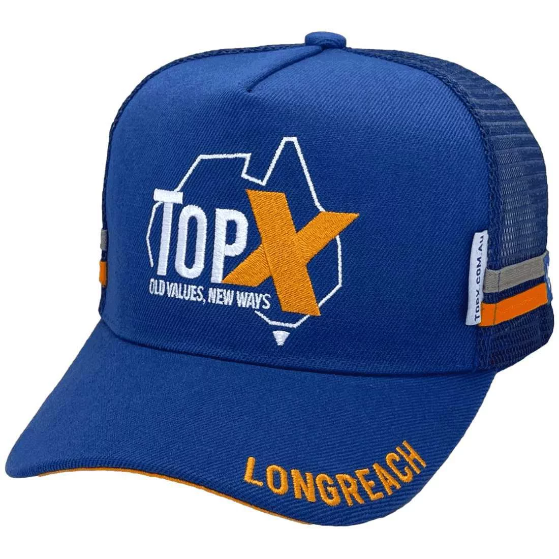 TopX Livestock & Property Marketing LP Original Midrange Aussie Trucker Hat with double sidebands -Acrylic