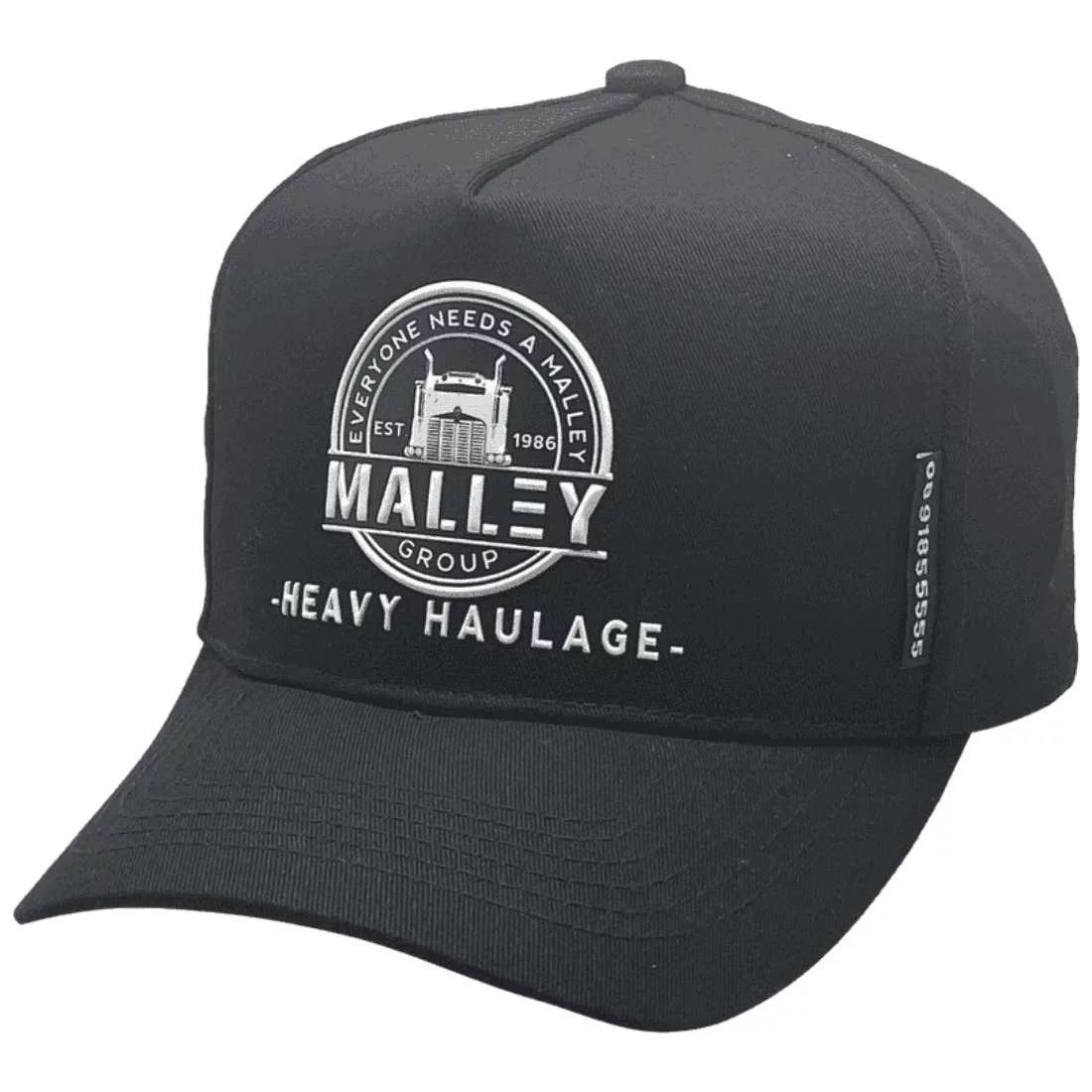 Malley Group Heavy Haulage Karratha WA -Basic Aussie Trucker Hat Cotton HP Black