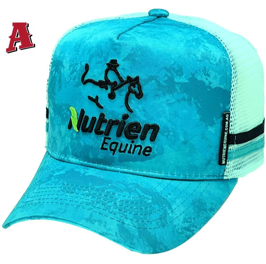 Nutrien Equine Classic Tamworth NSW HP Midrange Aussie Trucker Hats with 2 Side Bands and Australian Head Fit Crown Substrate Sky Camo