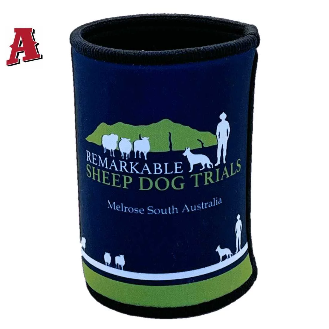 Remarkable Sheep Dog Trials Melrose SA Aussie Custom Stubby Holders - Koozie - 5mm Premium Neoprene with Taped & Stitched Seams Navy