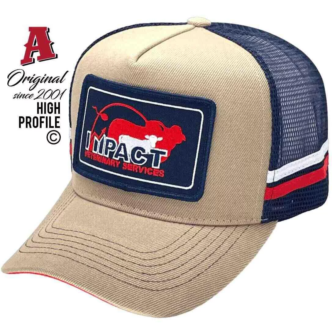Impact Veterinary Services Mobile Services Vet QLD Midrange Aussie Trucker Hats with Australian HeadFit Crown & 2 SideBands Snapback
