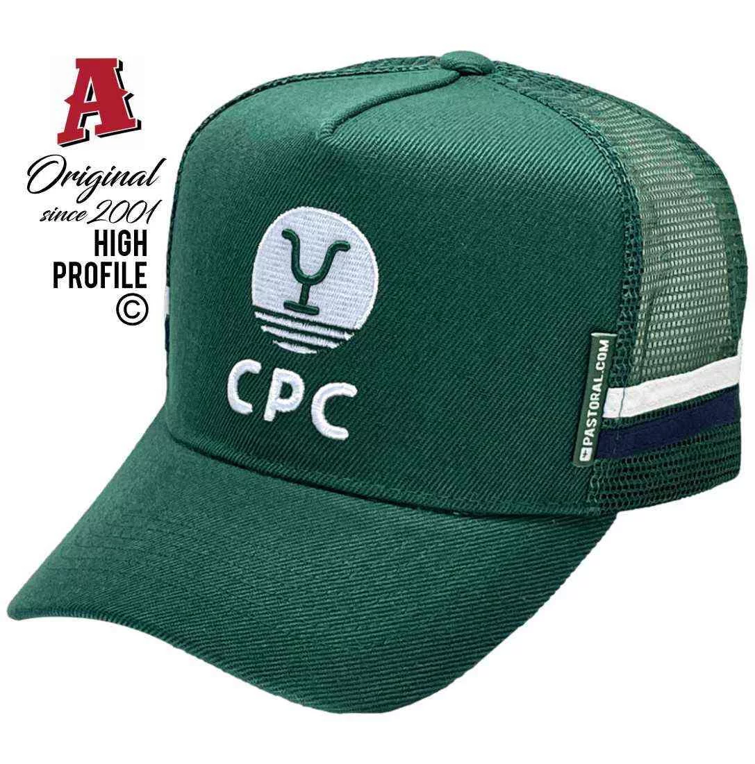 Consolidated Pastoral Company Windsor Qld Basic Aussie Trucker Hats with Double SideBands Bottle Green Snapback