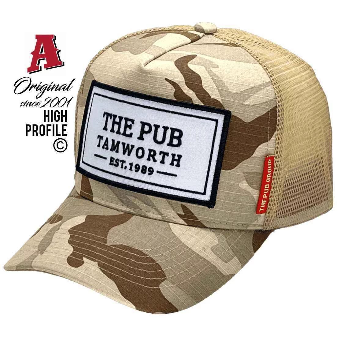 The Pub  Group Tamworth NSW Basic Aussie Trucker Hats with Australian HeadFit Crown Sew-on Badge with merrow edge Snapback