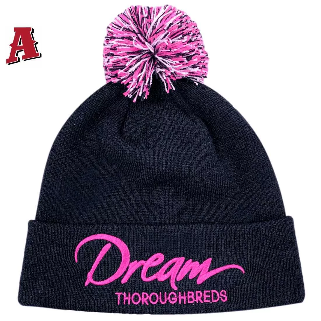Dream Thoroughbreds Melbourne Vic Custom Beanie with Pom Pom and Australian Head Fit Crown any Colourway