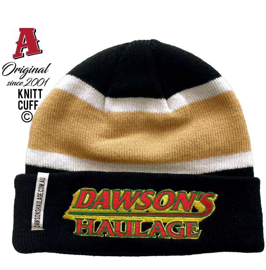 Dawson's Haulage Baranduda VIC Aussie Beanies & Trucker Hats Custom Knit Dyed Beanies 25,000 Colourways decorated