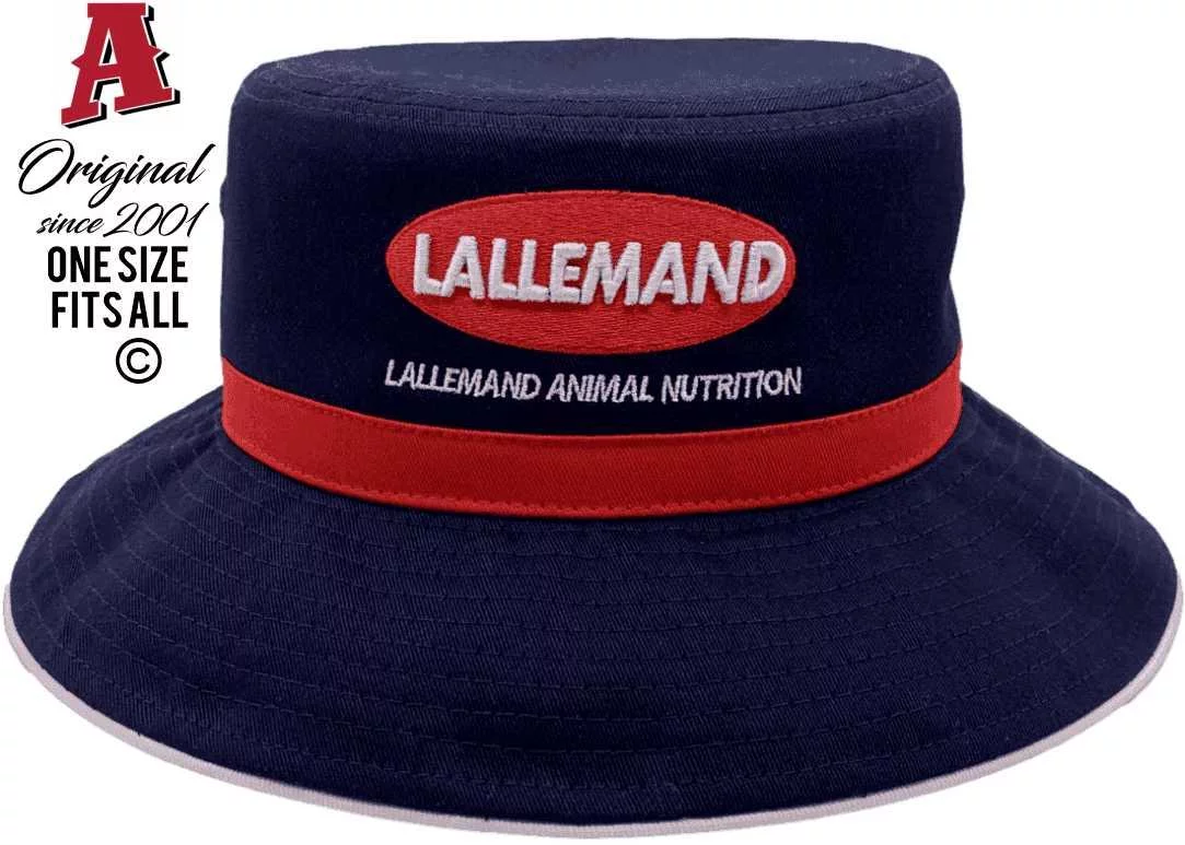 Lallemand Animal Nutrition Maroochydore Qld Aussie Trucker Hats Bucket Hat one size fits all Navy Red Adjustable Crown