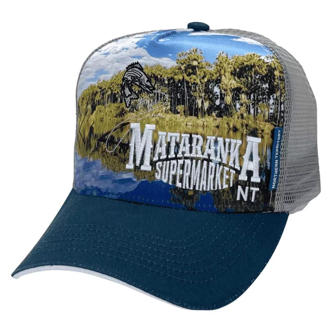 Mataranka Supermarket NT HP Original Basic Aussie Trucker Hat with Australian Head Fit Crown Snapback